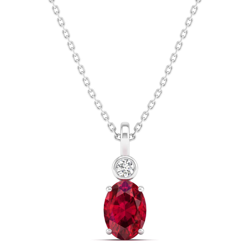 14K White Gold - Ruby