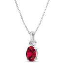 14K White Gold - Ruby