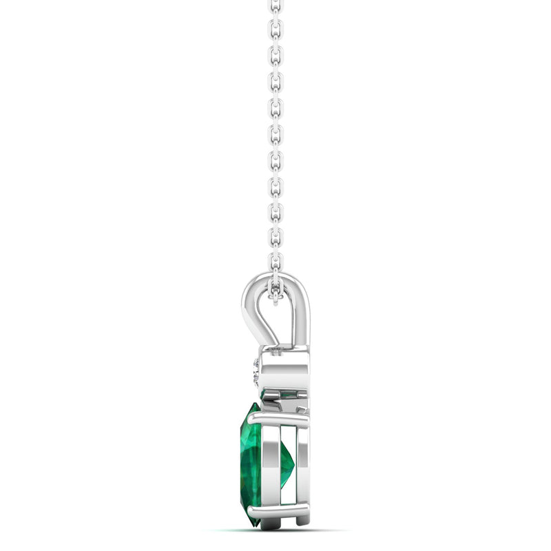 14K White Gold - Emerald