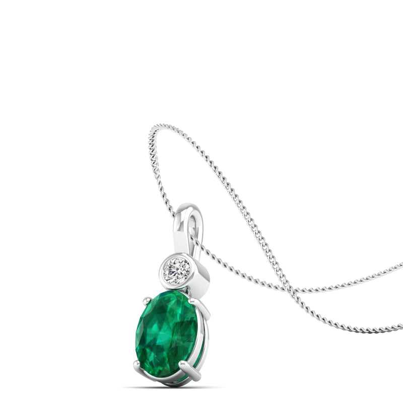 14K White Gold - Emerald
