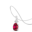 14K White Gold - Ruby