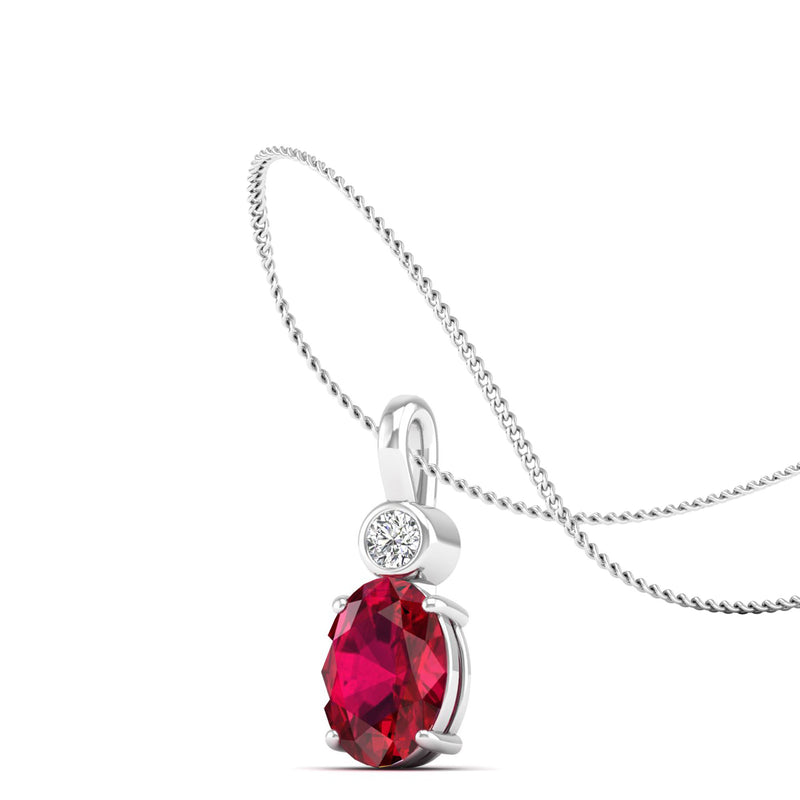 14K White Gold - Ruby