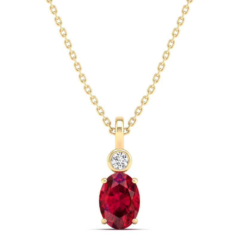 14K Yellow Gold - Ruby