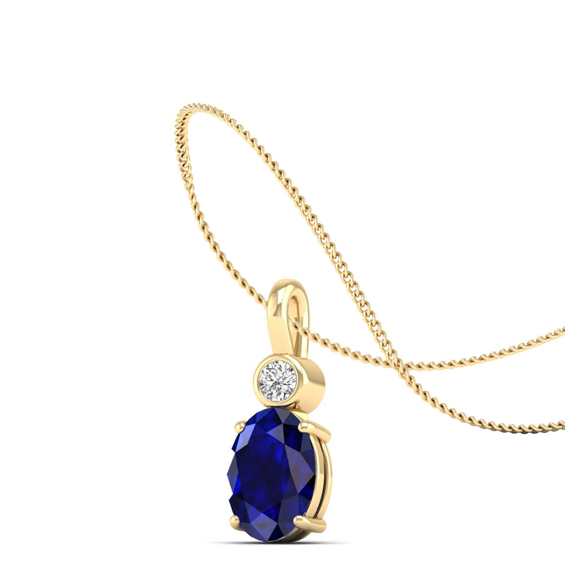 14K Yellow Gold - Sapphire