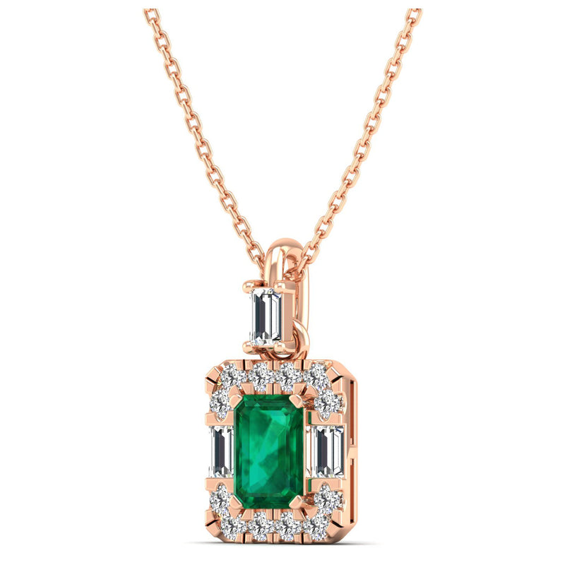 14K Rose Gold - Emerald
