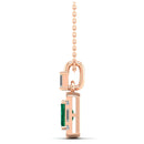 14K Rose Gold - Emerald