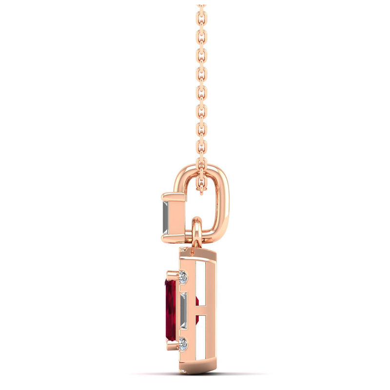 14K Rose Gold - Ruby