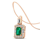 14K Rose Gold - Emerald