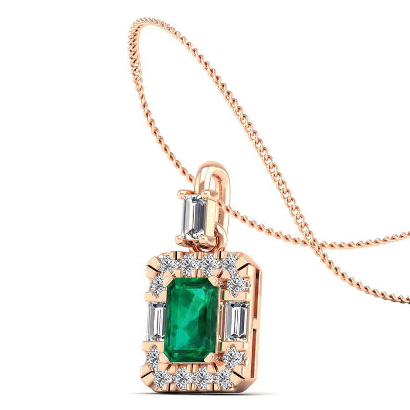 14K Rose Gold - Emerald