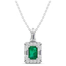 14K White Gold - Emerald