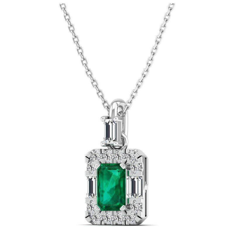 14K White Gold - Emerald