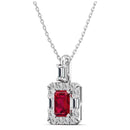 14K White Gold - Ruby