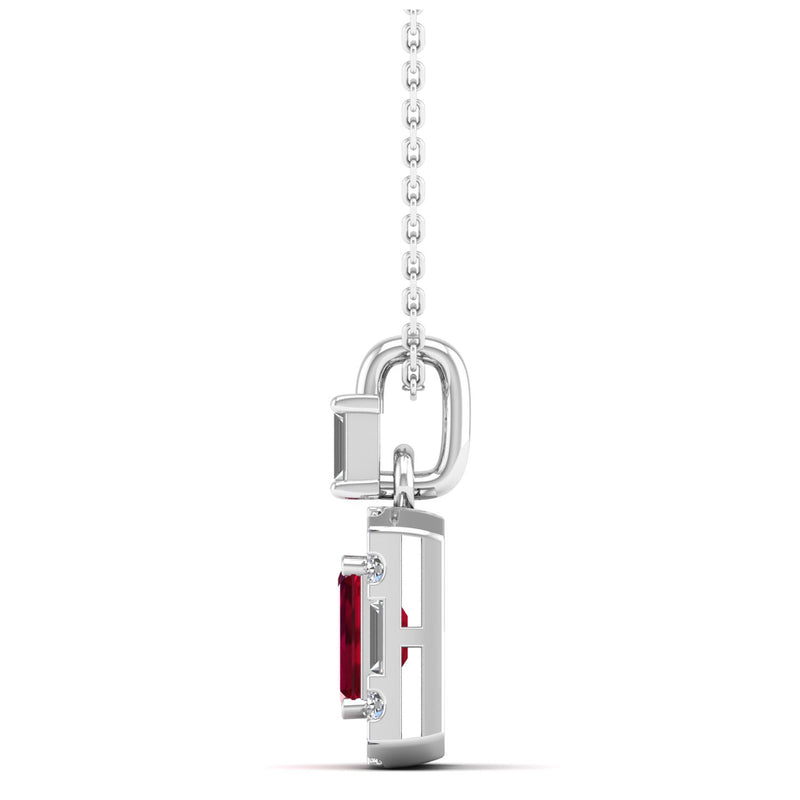 14K White Gold - Ruby