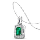 14K White Gold - Emerald