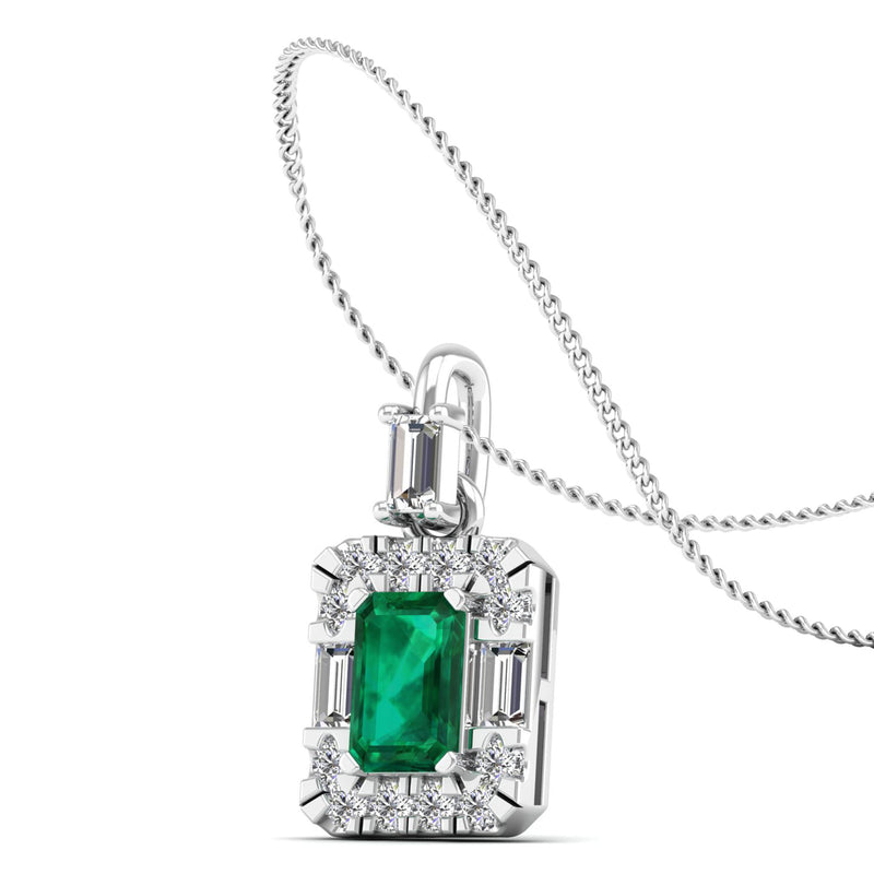 14K White Gold - Emerald