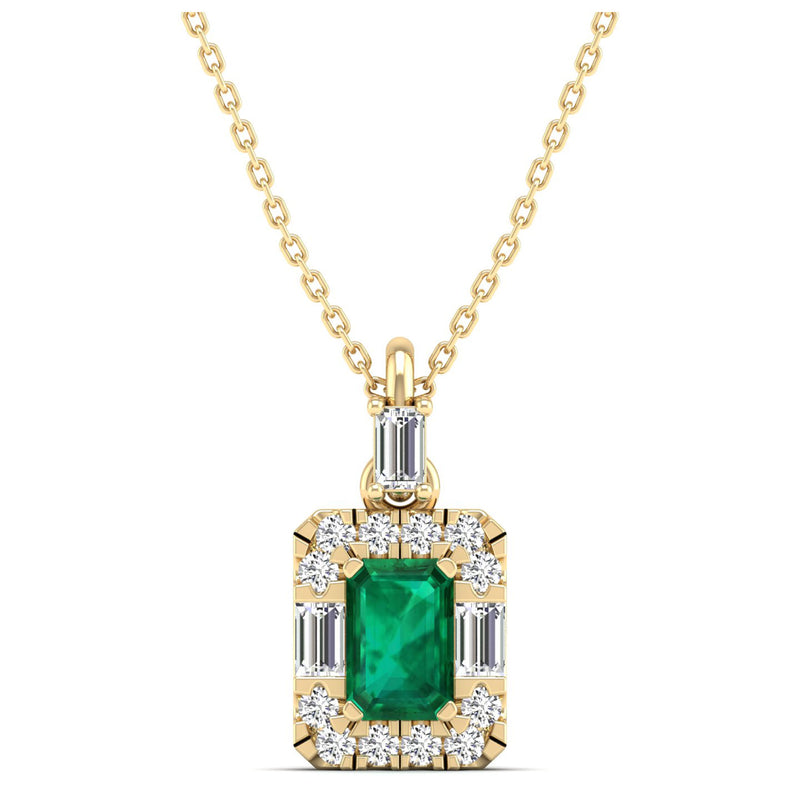 14K Yellow Gold - Emerald
