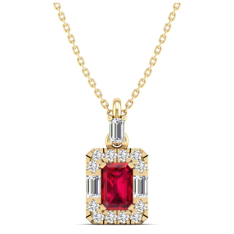 14K Yellow Gold - Ruby