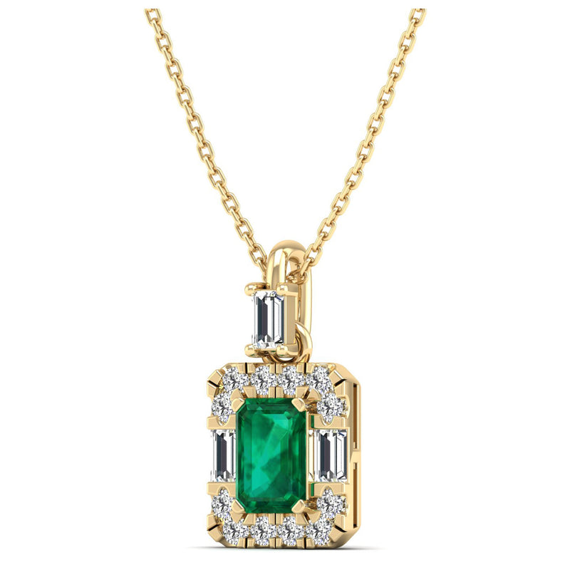 14K Yellow Gold - Emerald
