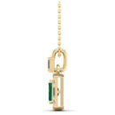 14K Yellow Gold - Emerald