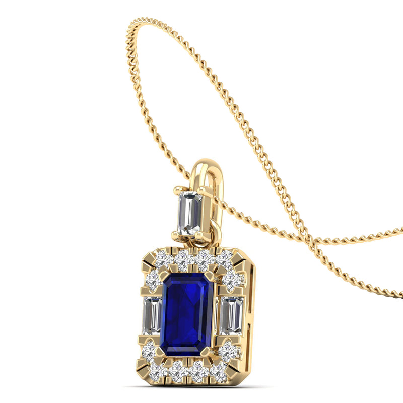 14K Yellow Gold - Sapphire