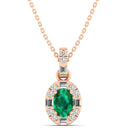 14K Rose Gold - Emerald