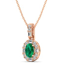 14K Rose Gold - Emerald