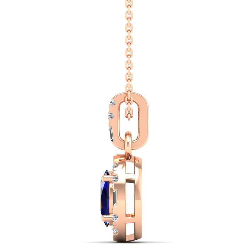 14K Rose Gold - Sapphire