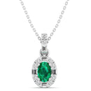 14K White Gold - Emerald