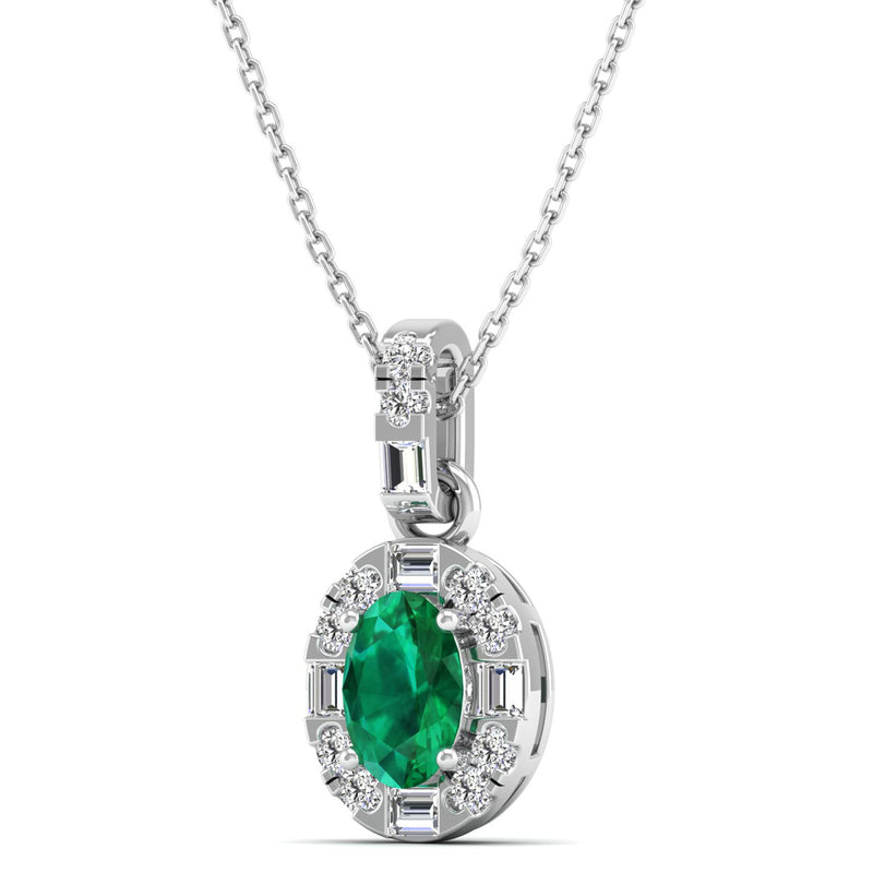 14K White Gold - Emerald