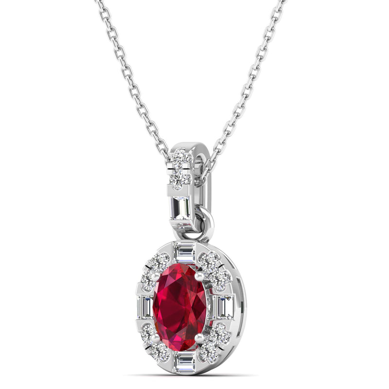 14K White Gold - Ruby