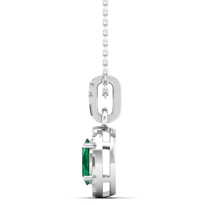 14K White Gold - Emerald