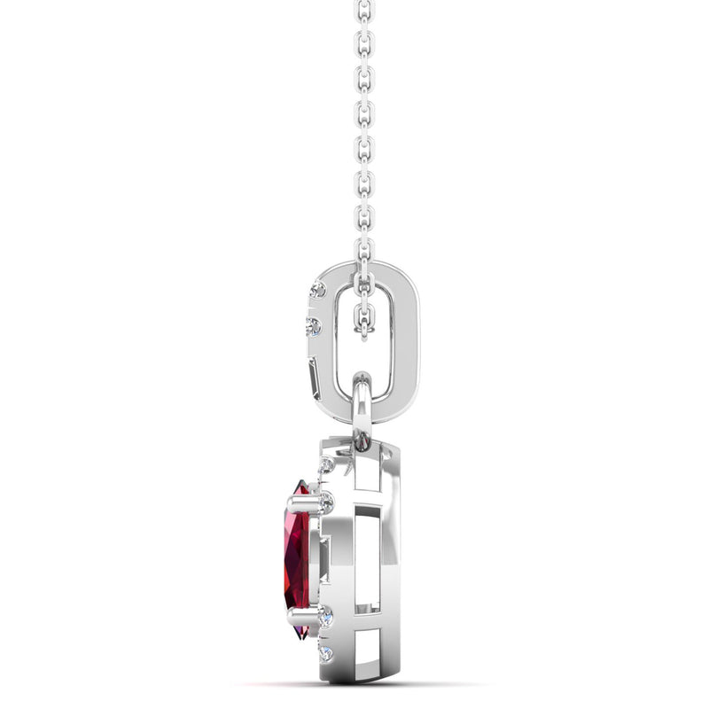 14K White Gold - Ruby