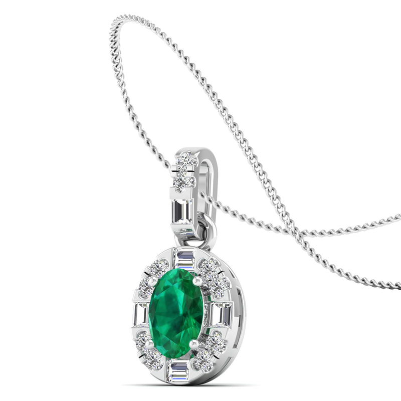14K White Gold - Emerald