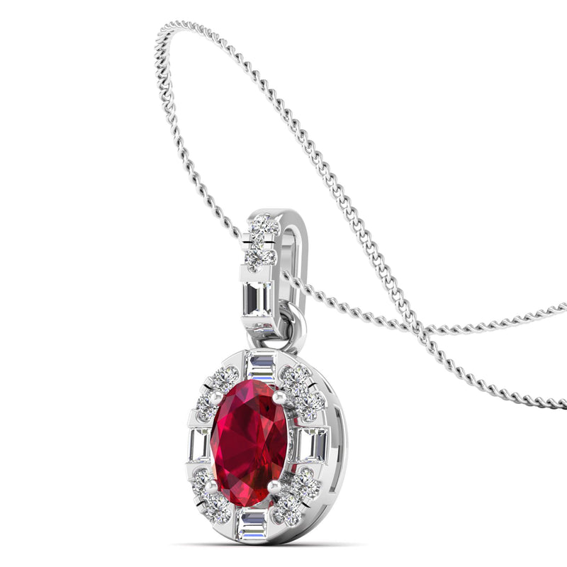 14K White Gold - Ruby