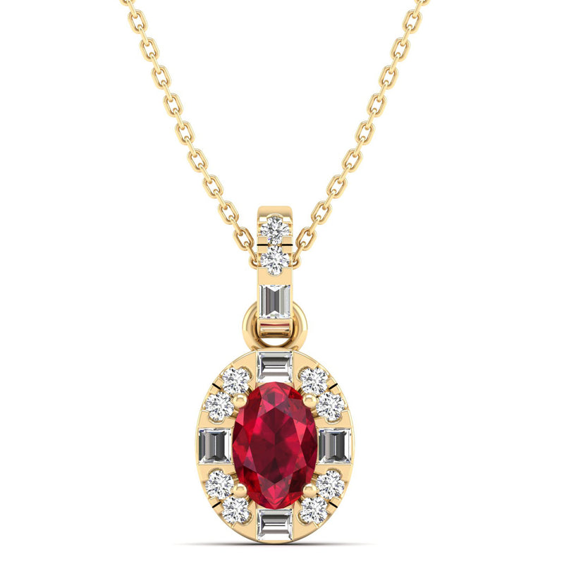 14K Yellow Gold - Ruby