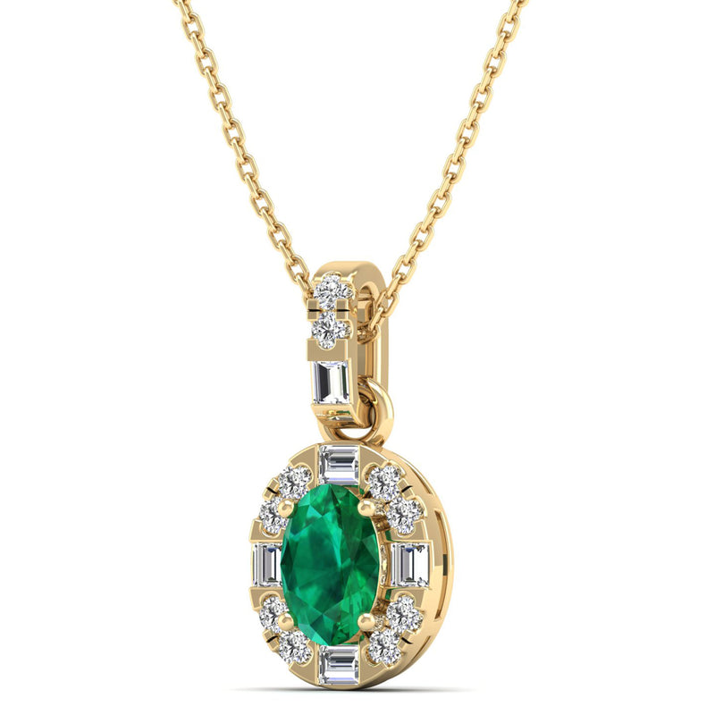 14K Yellow Gold - Emerald