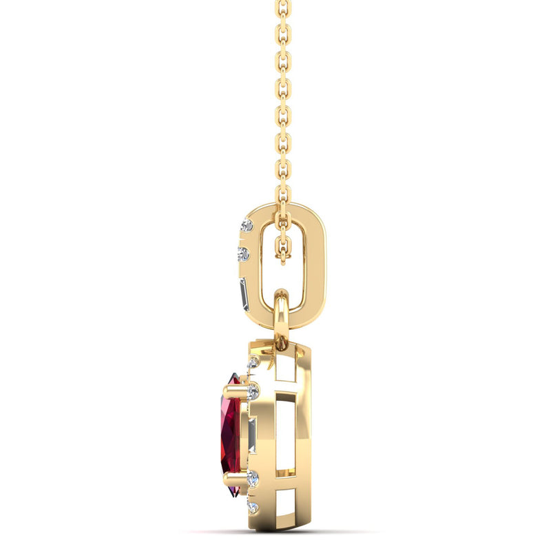 14K Yellow Gold - Ruby