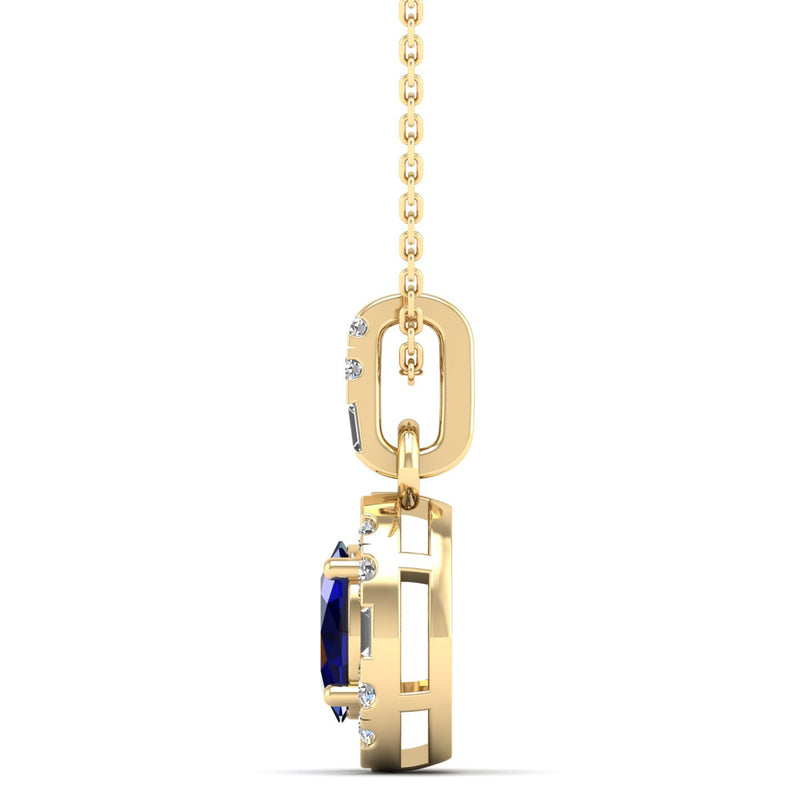 14K Yellow Gold - Sapphire