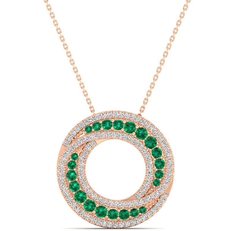 14K Rose Gold - Emerald