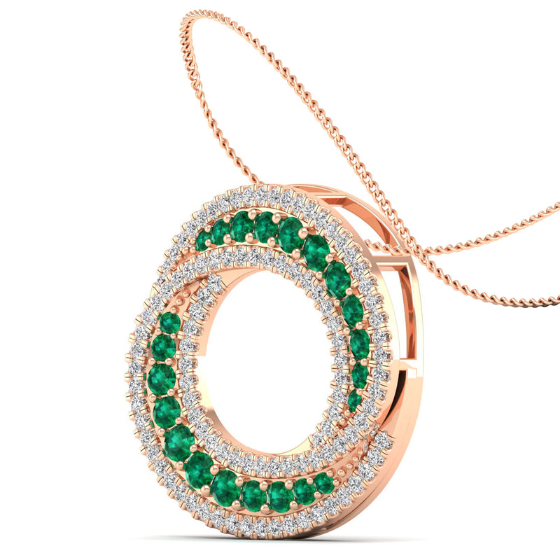 14K Rose Gold - Emerald