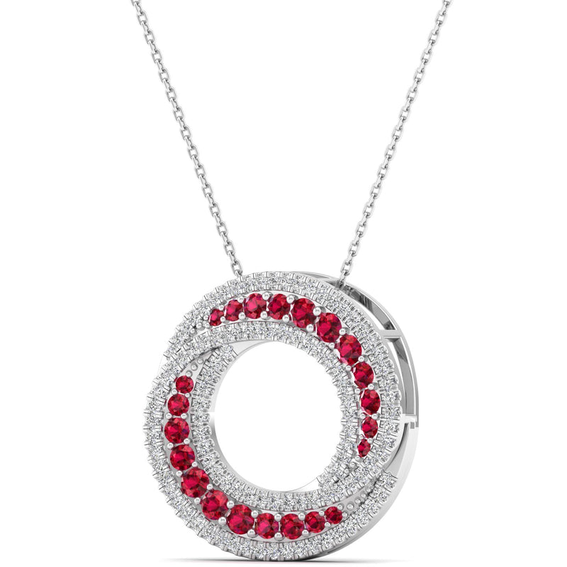 14K White Gold - Ruby