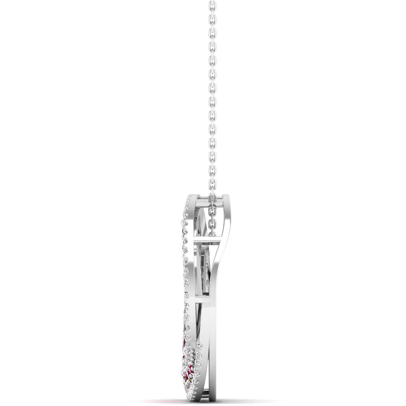 14K White Gold - Ruby