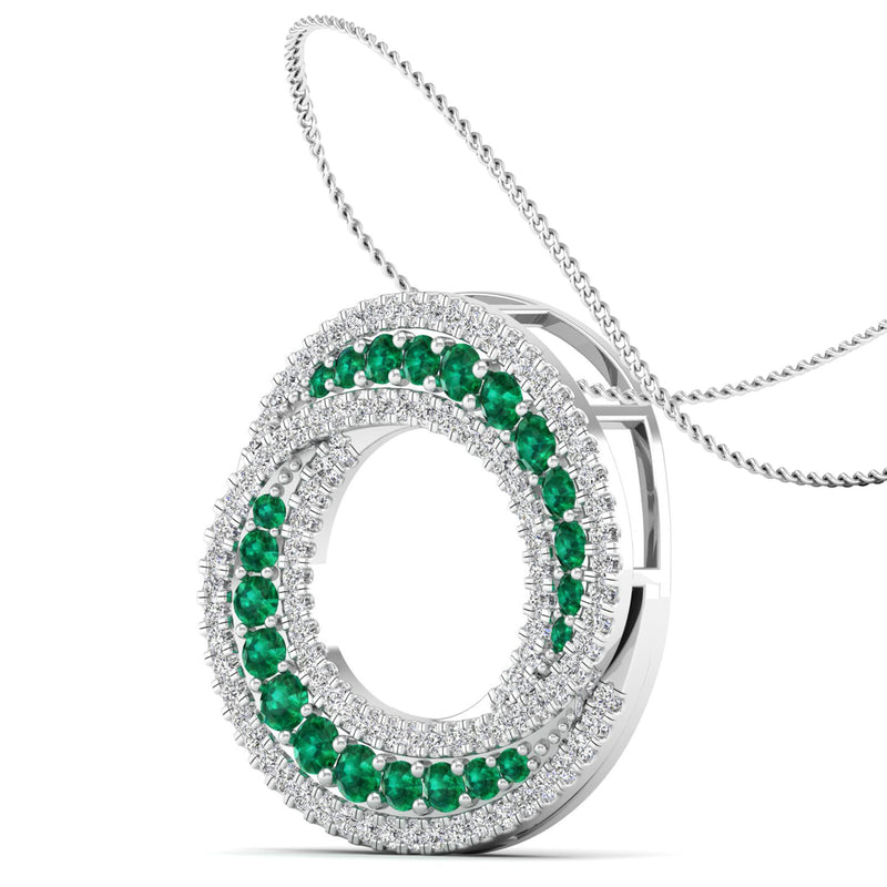 14K White Gold - Emerald