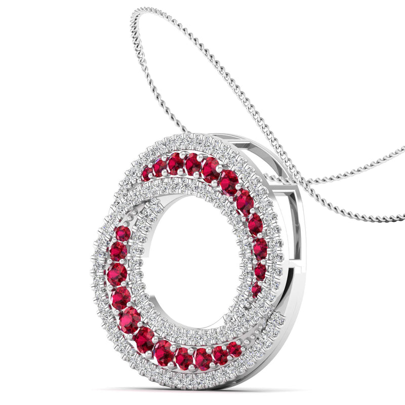 14K White Gold - Ruby