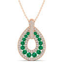 14K Rose Gold - Emerald