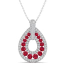 14K White Gold - Ruby