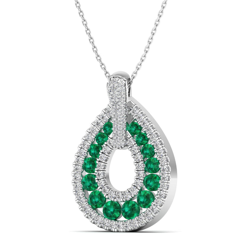 14K White Gold - Emerald