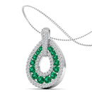 14K White Gold - Emerald