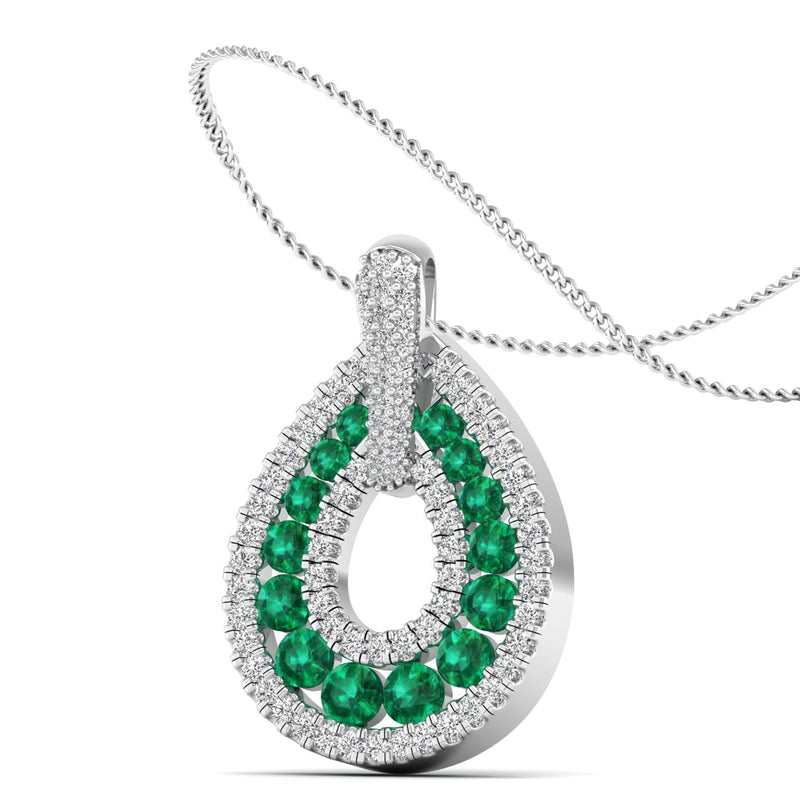 14K White Gold - Emerald