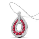 14K White Gold - Ruby